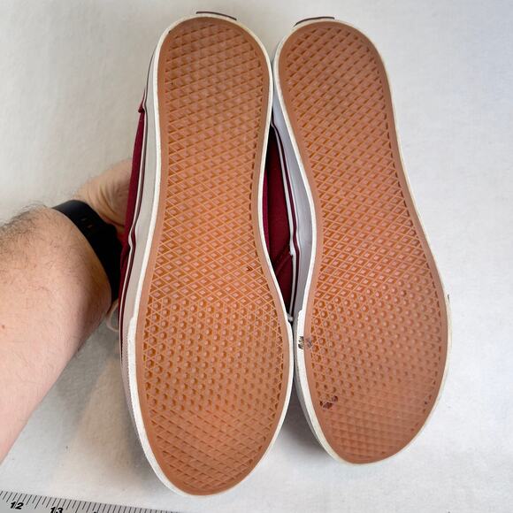 Van's Off The Wall Sneakers Canvas Low-Rise Lace-Up Woman's 8 Burgandy Red TB4R - Picture 4 of 9